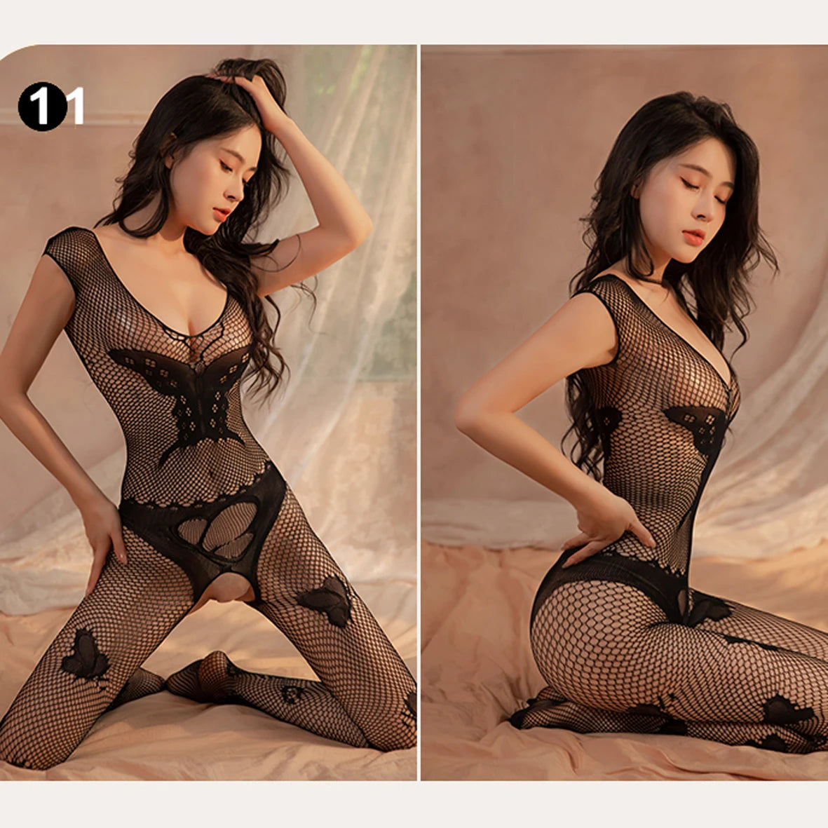Black Teddy Bear- elastic erotic bodysuit lingerie